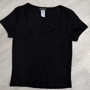 Black Ribbed Women's Top Medium